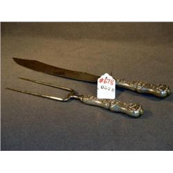 STERLING HANDLED 2 PC CARVING SET