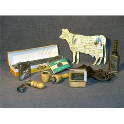 TRAY LOT DELAVAL COW & COLLECTIBLE LIGHTERS