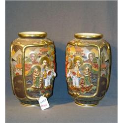 ELEPHANT AND PEOPLE RELIEF DECORATED KOREAN VASES