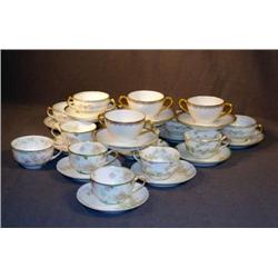TRAY LOT FANCY LIMOGES CUPS & SAUCERS