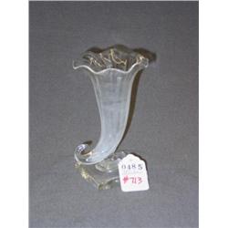 SIGNED STEUBEN CORNUCOPIA GLASS VASE (GLASS SICK)