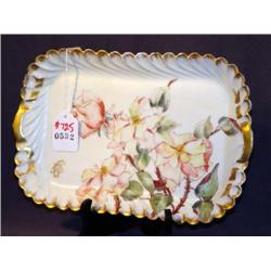 H & C CO. LIMOGES PIN TRAY 13"X 8"