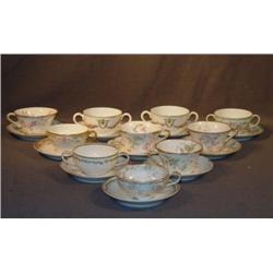 TRAY LOT FANCY LIMOGES CUPS & SAUCERS