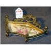 Image 1 : HAND PAINTED ROYAL CROWN BRASS MOUNTED DISH