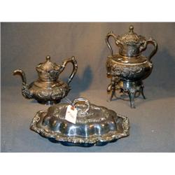 SHEFFIELD VEGETABLE DISH & SILVER PLATED MERIDEN C