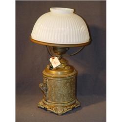 FANCY BRASS VICTORIAN LAMP, ELECTRIFIED