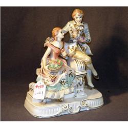 FANCY PORCELAIN FIGURINE MAN & WOMAN