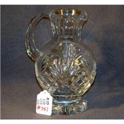 WATERFORD STYLE CUT GLASS EWER 9" HIGH