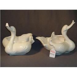 HULL POTTERY SWAN VASES
