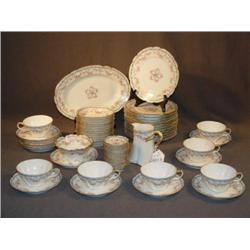 TRAY LOT LIMOGES CHINA BLUE & PINK FLORAL DECORATE