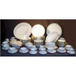 GREEN & GILT BORDERED LIMOGES CHINA W/ BAVARIAN DE