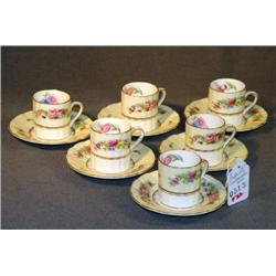 SET 6 FONDEVILLE "AMBASSADOR WARE" DEMITASSE CUPS