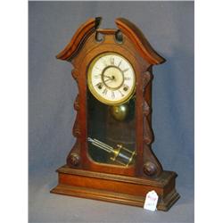 BLACK WALNUT VICTORIAN MANTLE CLOCK