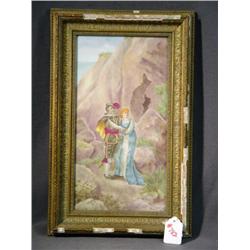 FRAMED PORCELAIN TILE COUPLE ON ROCKS