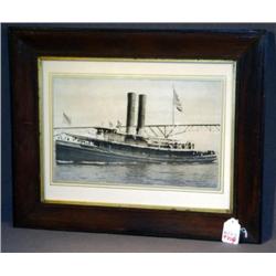 PACKET BOAT CORNELL & RR BRIDGE FRAMED PHOTO