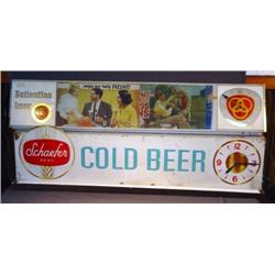 SCHAEFER & VALENTINE BEER ADVERTISING CLOCKS