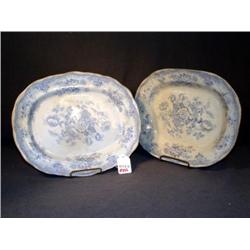 FLORAL DECORATED ROMANTIC STAFFORDSHIRE PLATTERS -