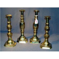 LOT 4 BRASS CANDLESTICKS