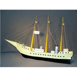 METAL SAILING SHIP MODEL 34" LONG