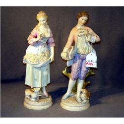SEVRES VARIANT MAN & WOMAN FIGURES 14.5" HIGH -- 2