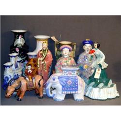 11 ORIENTAL VASES & FIGURINES