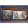 Image 1 : OAK FRAMED POLITICAL CARTOONS -- 2X THE MONEY
