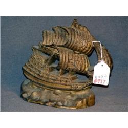 CAST IRON SAILING SHIP DOOR STOP