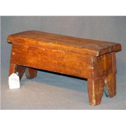PRIMITIVE WOODEN BOOTJACK END FOOTSTOOL
