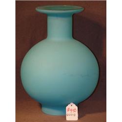 14.5" TURQUOISE COLORED GLASS VASE