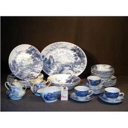 38 PCS BLUE BROOK CHINA