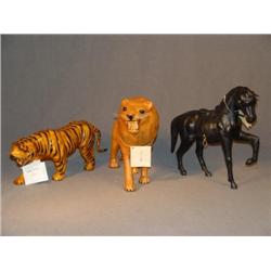 LOT 3 LEATHER CRAFT ANIMAL FIGURES