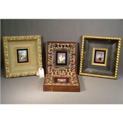 FRAMED MINI PORTRAITS OF PEOPLE IN 18TH C COSTUME