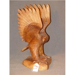 CARVED WOODEN EAGLE 16" HIGH