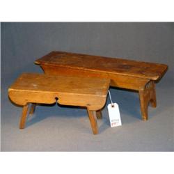 PRIMITIVE PINE FOOTSTOOLS -- 2X THE MONEY
