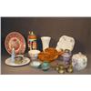 Image 1 : TRAY LOT W/ POTTERY VASES, STEIN, EGG CODDLER, ETC