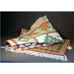 LOT 2 COLORFUL SCATTER RUGS