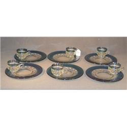 GLASS CUPS & PLATES DESSERT SET