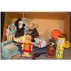 Image 1 : BOX LOT DOLLS, OLD BUILDING BRICKS, ETC.