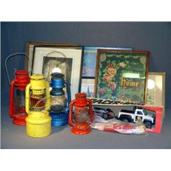 BX LOT W/ TOY TRUCK, LANTERNS, ETC