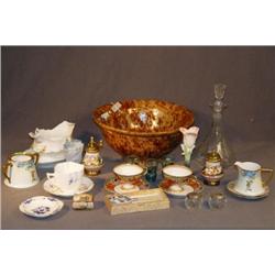 MIXING BOWL WITH CHINA INCL AUSTRIAN GRAVY BOAT, E