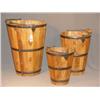 Image 1 : NEST OF 3 WOODEN BUCKETS