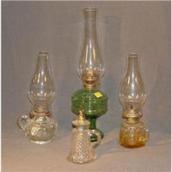 LOT 4 SM OIL GLASS OIL LAMPS