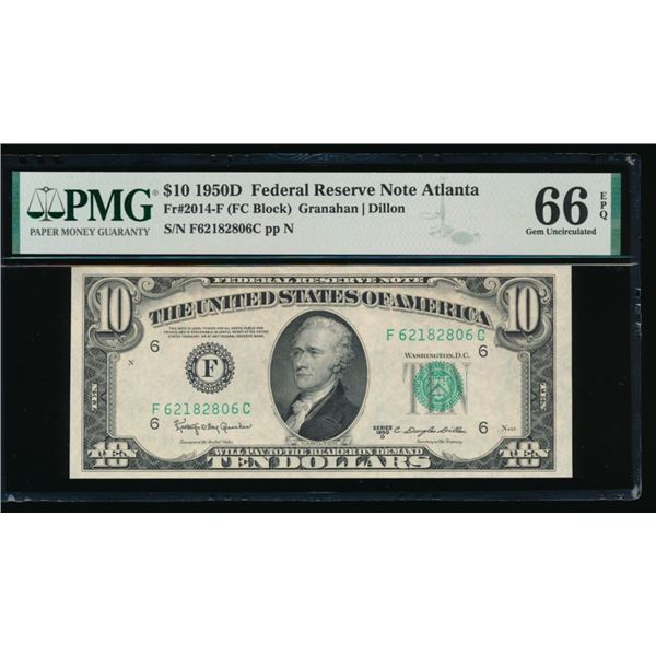 1950D $10 Atlana FRN PMG 66EPQ