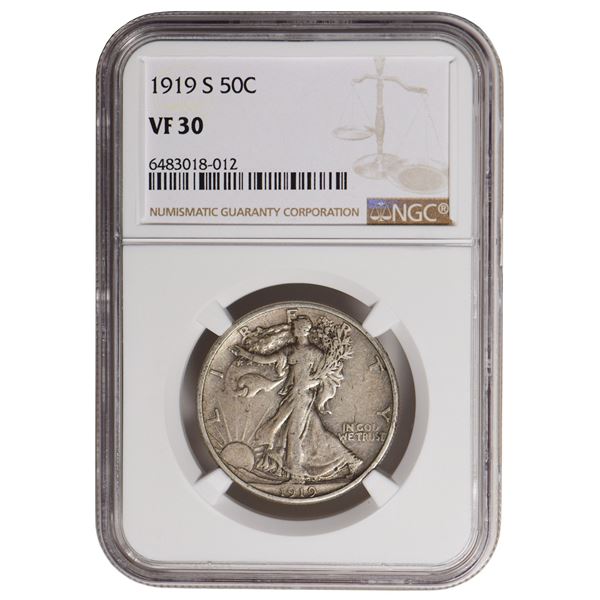 1919-S Walking Liberty Half Dollar NGC VF30