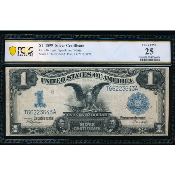 1899 $1 Black Eagle Silver Certificate PCGS 25