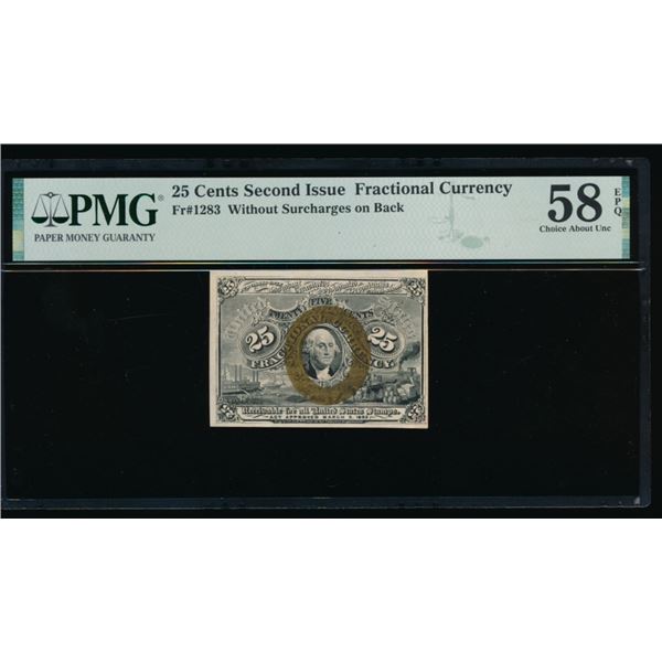 25 Cent Second Issue Fractional PMG 58EPQ