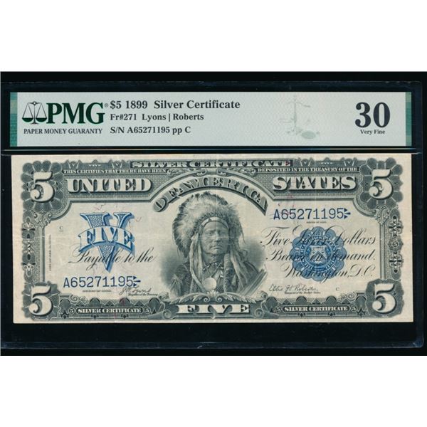 1899 $5 Chief Silver Certificate PMG 30