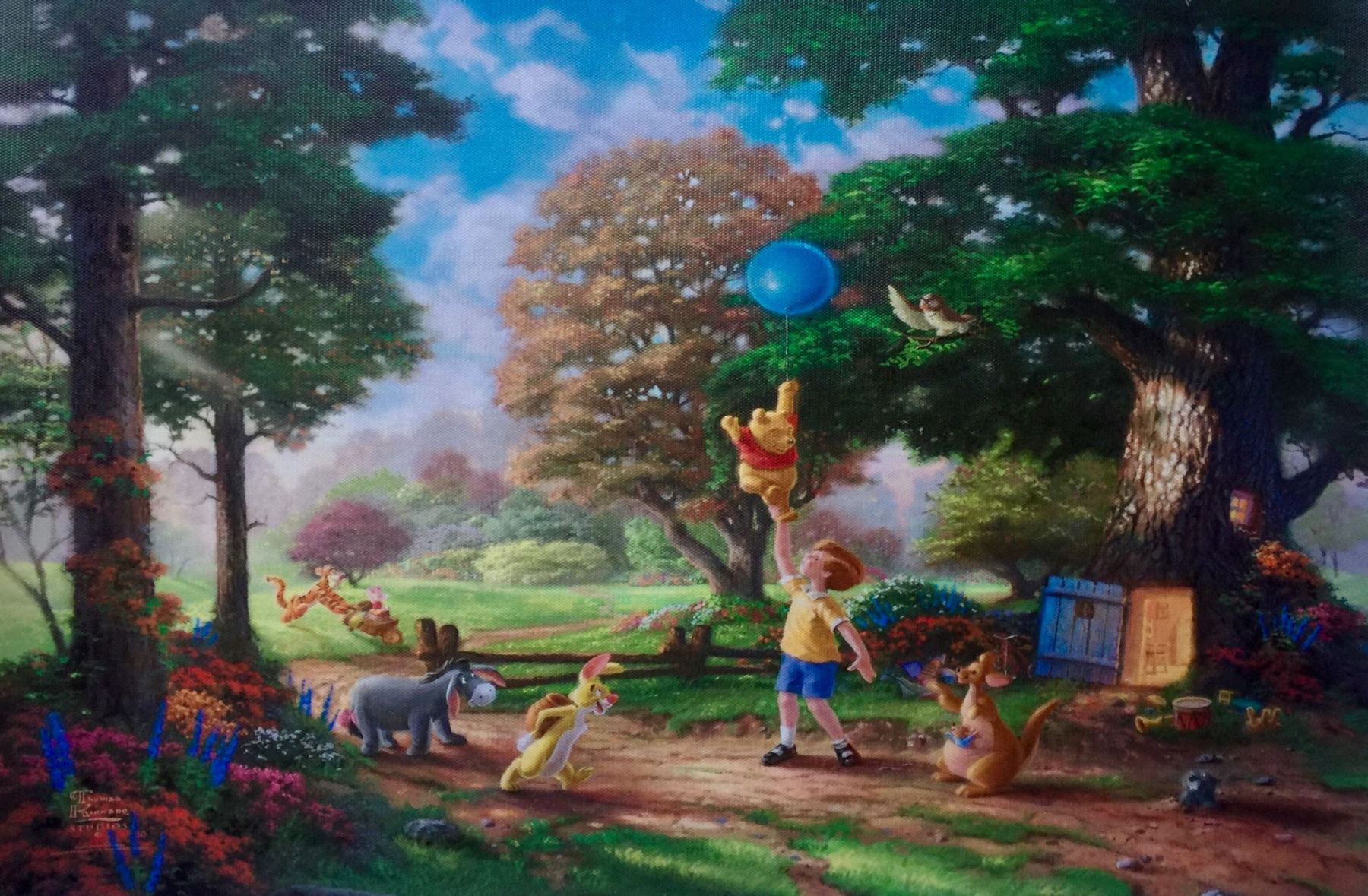 Thomas Kinkade Disney WINNIE THE POOH Giclee on Canvas