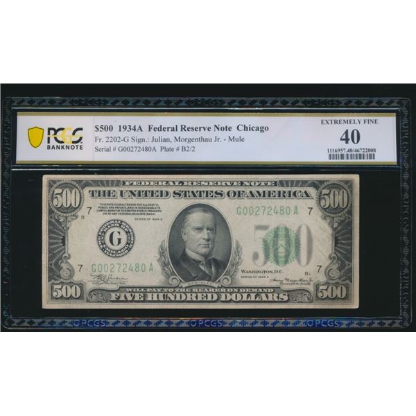 1934A $500 Chicago FRN PCGS 40