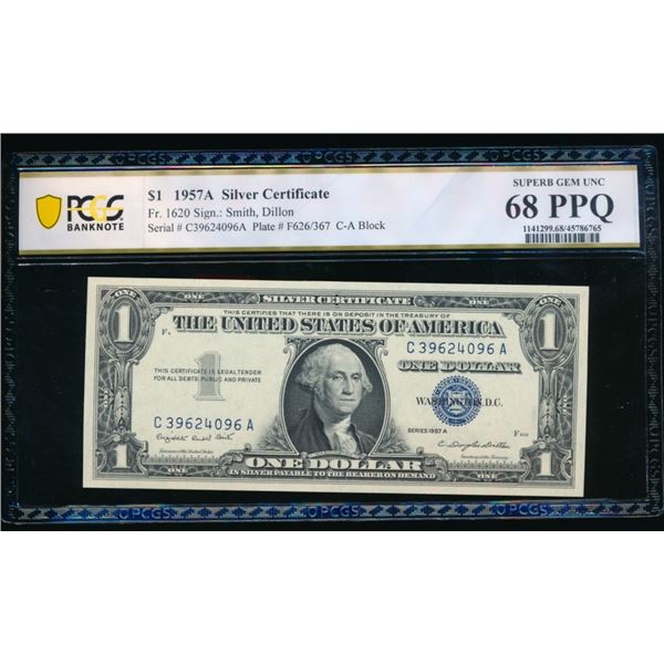 1957A $1 Silver Certificate PCGS 68PPQ